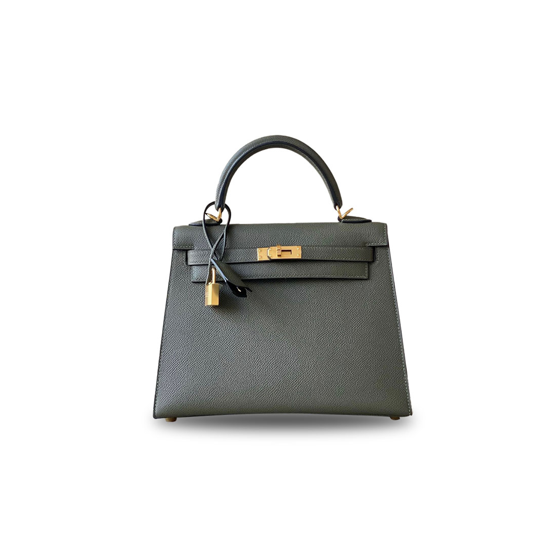 H**mes master kelly 25 epsom leather almond green gold buckle (25*17*7cm)